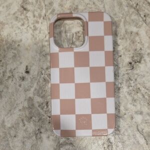 Velvet Caviar Like New Checkered Phone Case - Brown and White For IPHONE 13 PRO